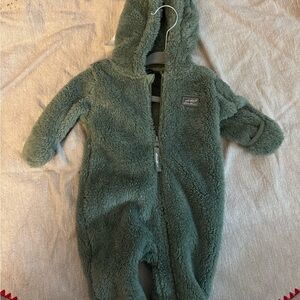 Eddie Bauer Forest Green Fleece Infant Sherpa Bunting